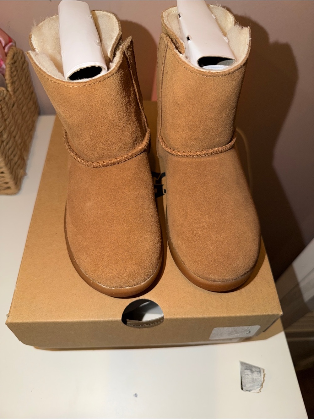 UGG Kids Classic Short Chestnut Suede Boots